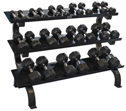 Dumbbell Set and Rack | 5-50lbs (5lb Increments) BodiiPro