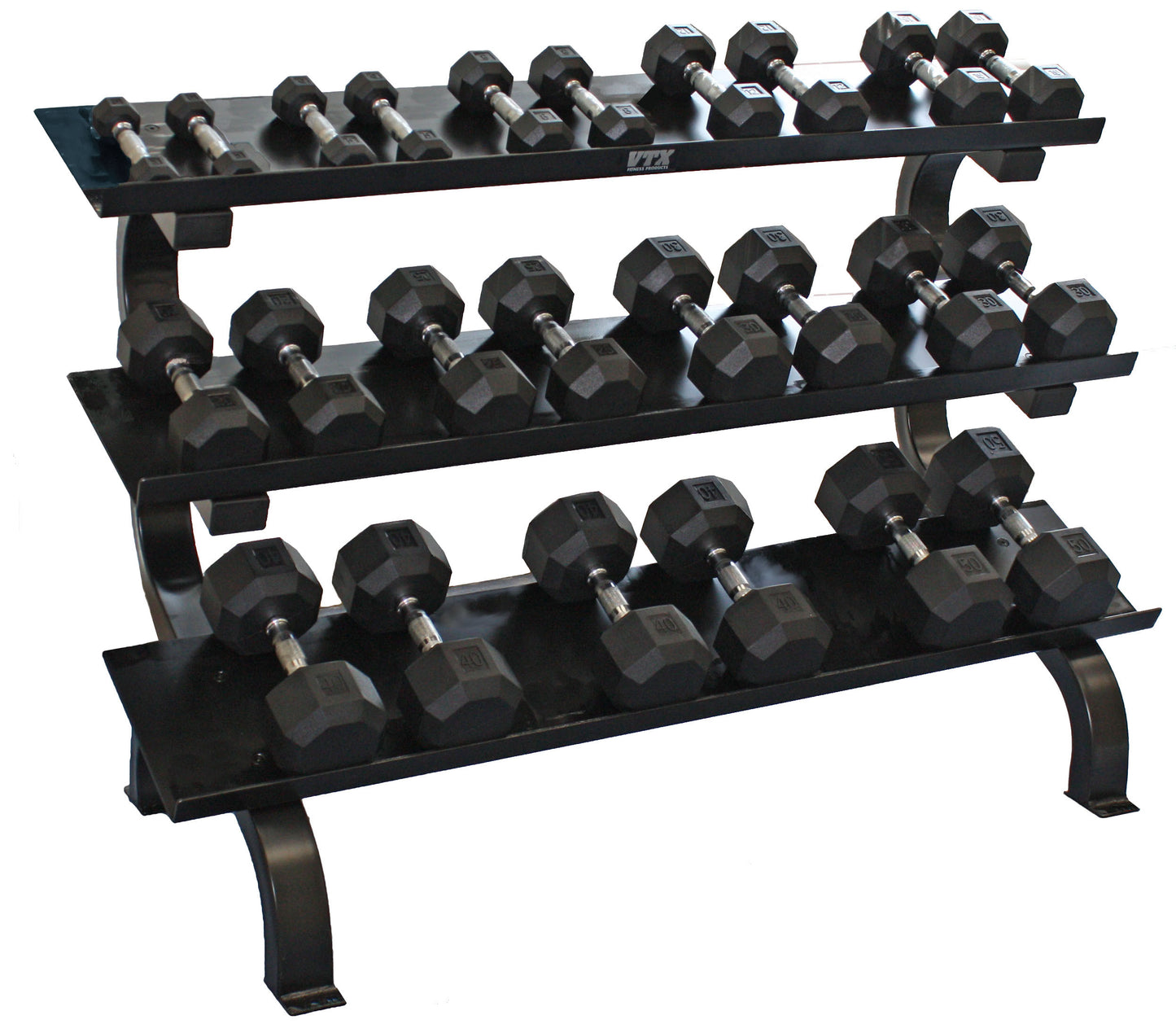 Dumbbell Set and Rack | 5-50lbs (5lb Increments) BodiiPro