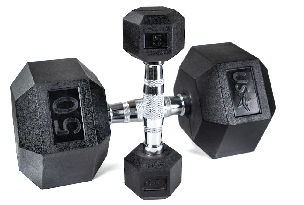 Rubber Hex Dumbbells BodiiPro
